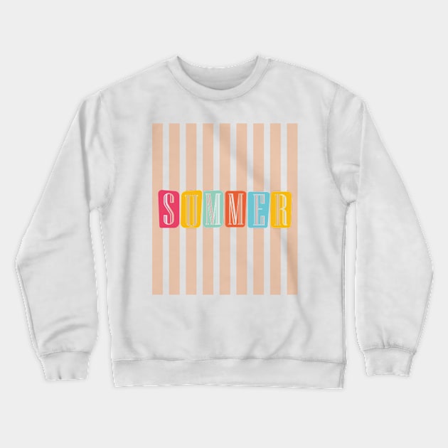 Summer - Orange Stripes on - Crewneck Sweatshirt by Peter the T-Shirt Dude